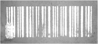 White barcode marker